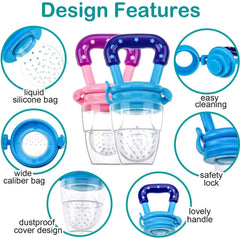 Baby Spoon Feeder, Fruit Pacifier, Knee Pads & Brush