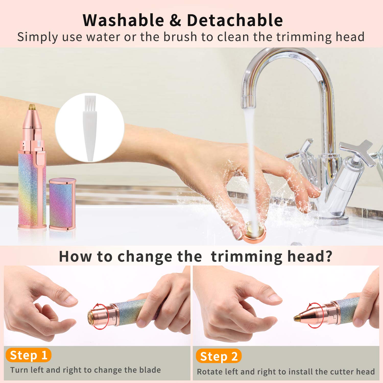 2-in-1 Rechargeable Electric Eyebrow Trimmer