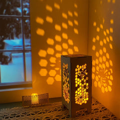 Wooden Honey Bee Table Lamp