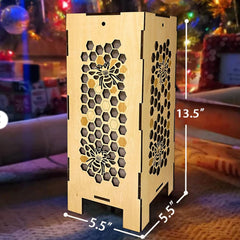 Wooden Honey Bee Table Lamp