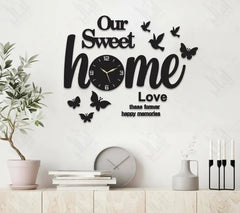 Our Sweet Home 3D Wooden Artistic Wall Clock