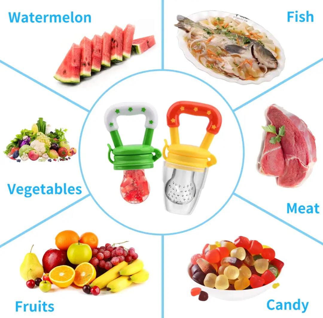 Baby Spoon Feeder, Fruit Pacifier, Knee Pads & Brush