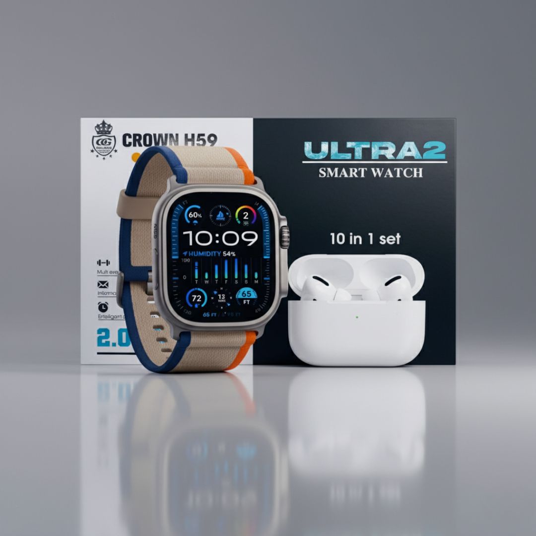 Crown H59 Ultra 2 Smartwatch + AirPods Pro 2 Combo