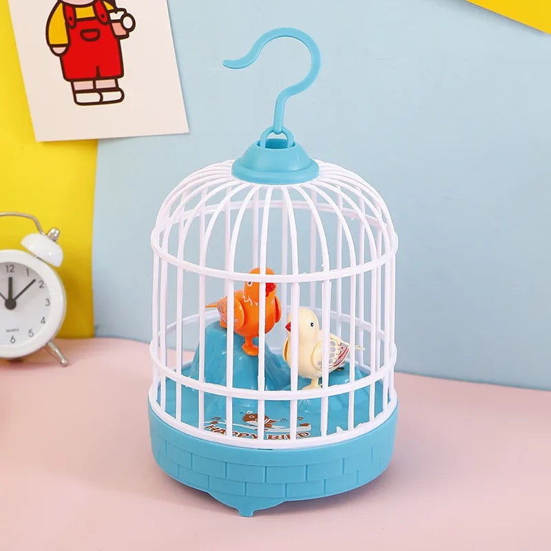 Mini Bird Cage Toy | Musical Light-Up Moving Birds