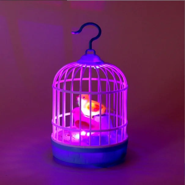 Mini Bird Cage Toy | Musical Light-Up Moving Birds