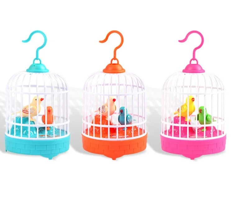 Mini Bird Cage Toy | Musical Light-Up Moving Birds