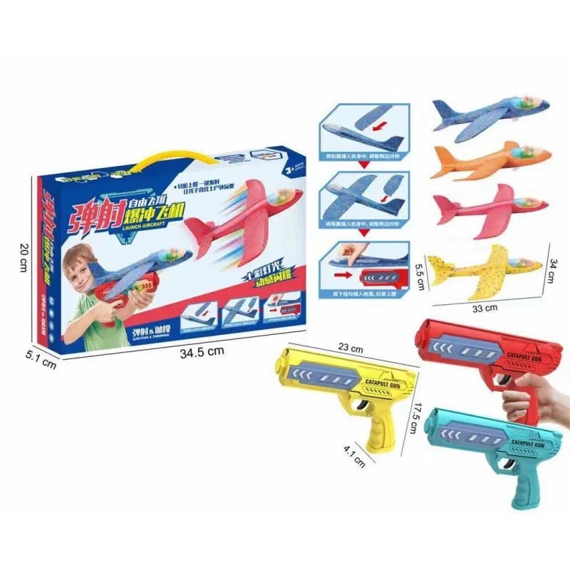 2-in-1 Foam Airplane Launcher | Outdoor Glider Toy for Kids