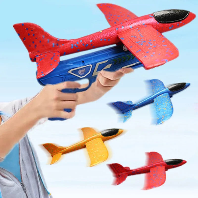 2-in-1 Foam Airplane Launcher | Outdoor Glider Toy for Kids